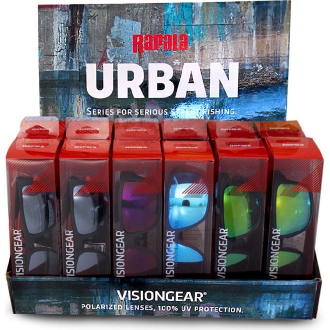Стенд RAPALA Urban с очками 282A 287A 293A по 4 шт. RUVGD1